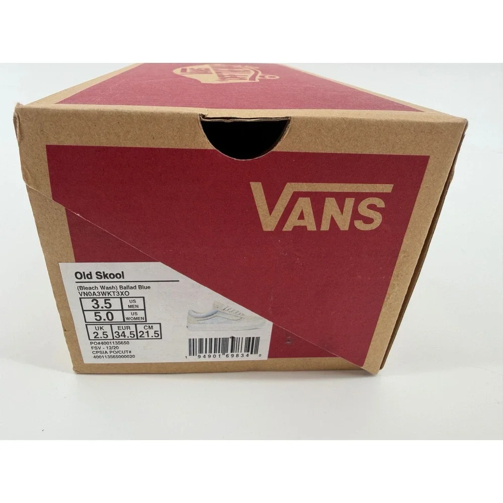 Vans Old Skool Bleach Wash Ballad Blue Suede Skate Shoes Mens 3.5 W 5